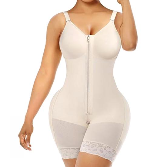 

Women Shapewear Butt Lifter Body Shaper with Adjustable Straps Zipper Crotch Bodysuit Shaper for Post-Surgery Recovery Daily Tummy Control XL абрикосовый
