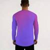 Men Gradient Color Crew Neck Long Sleeve T Shirt Faith Letter Print Casual Daily Wear Top For Spring Autumn