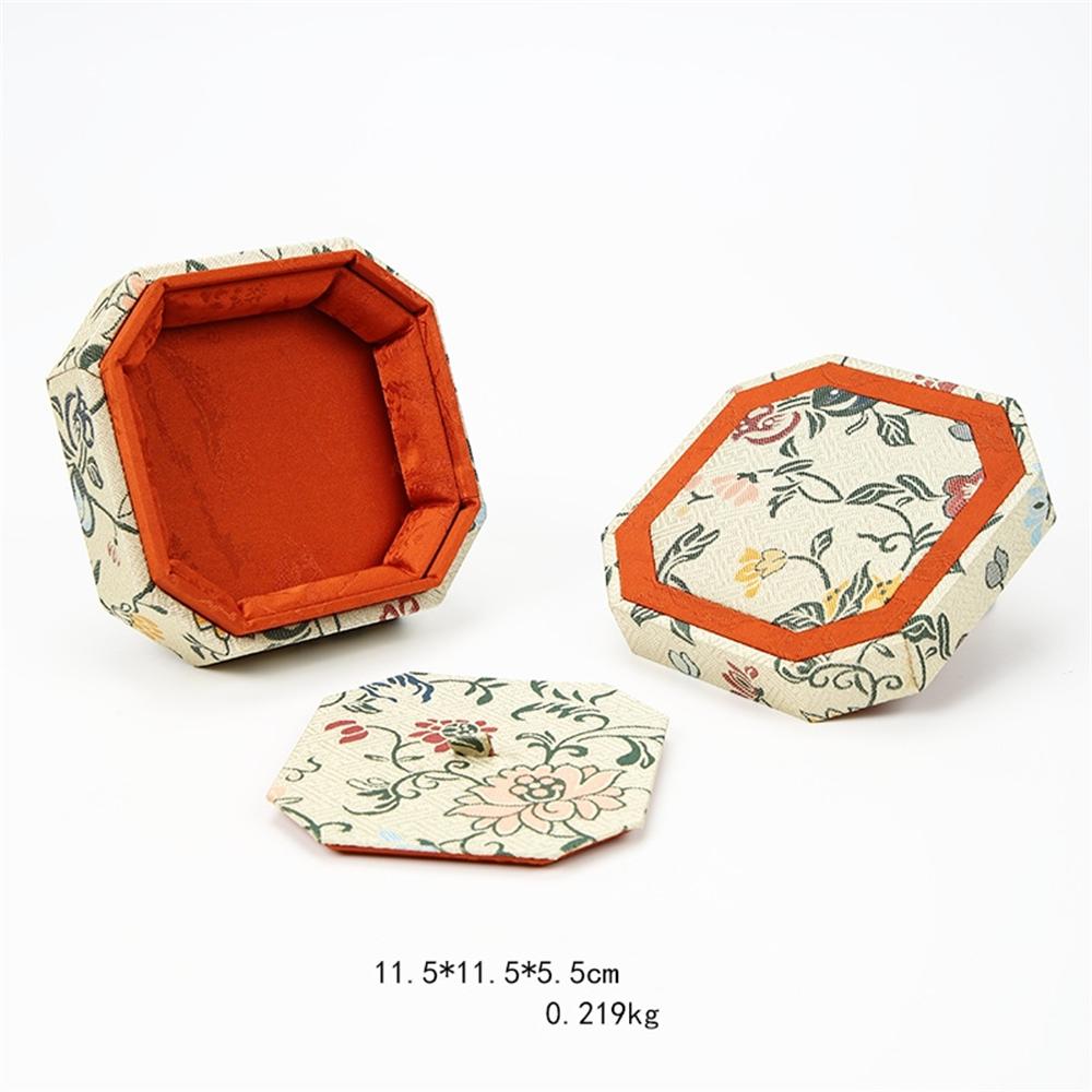 

Octagonal Jewelry Container Retro Embroidery Storage Box Cultural Plaything Case Wear Resistant Retro Jewelry Box For Jewelry
