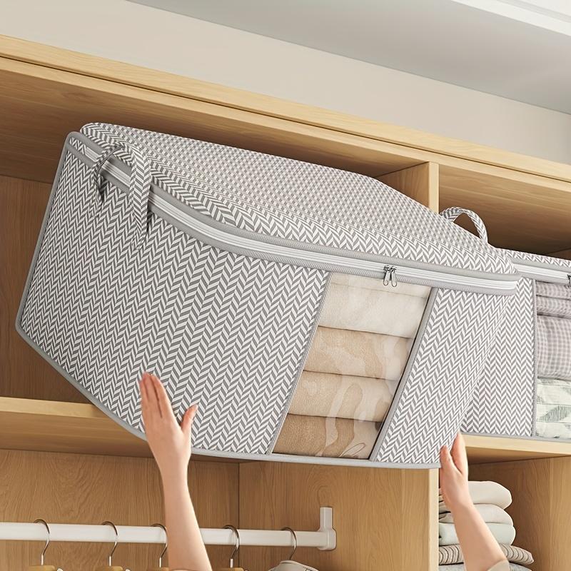 1 Piece Large Capacity Covered Storage Box with Perspective Window, Multi-purpose Foldable Quilt Storage Bag, Waterproof
