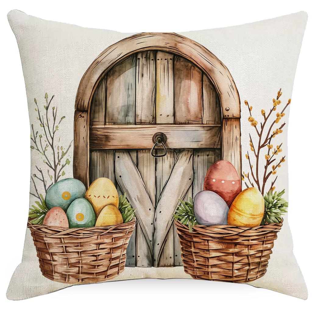 New Easter Pillowcase Country Cartoon Rabbit Easter Egg Pillowcase Sofa Cushion Pillowcase