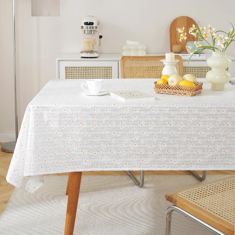 Pastoral Small Fresh Lilac Embroidered Tablecloth Geometric Rectangular Cover Towel Coffee Table Table Cloth Cover Cloth