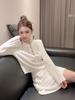 French-Style Slimming Knit Long-Sleeve Top and Midi Skirt Set for Women
