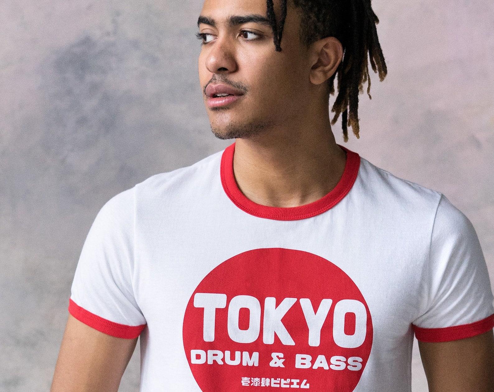 Tokyo Drum & Bass Ringer T-Shirt - Japanese Graphic Print 2XL