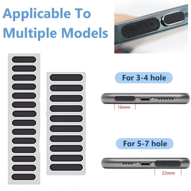 28pcs Universal Phone Dust Plug Set, Type C Port Cover & Speaker Protector For iPhone 15 & Up Series and Samsung Galaxy models.