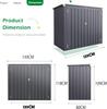 Metal Garden Storage Box Shed, 1.3m² Waterproof Outdoor Tool Organiser with Double Doors, Compact Galvanised Steel Small Sheds for Outside, Gray