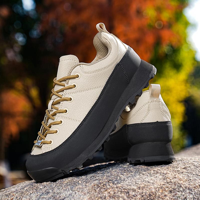 Casual Sneakers Men Shoes Anti-slip Low-top Lace-up Outdoor Hiking Shoes Men Walking Thick-soled Breathable Running Shoes Men