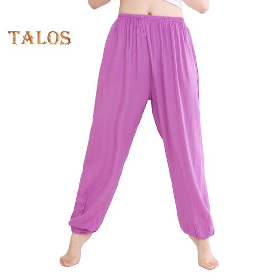 Unisex Bloomers Mid-rise Elastic Waist Casual Loose Leg Pants Solid Color Sporty Style Lightweight Trousers Versatile Wear