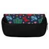 Pen Case Two Compartment Zipper Closure 300D Polyester with Two Compartments for Pens Ruler Earphones Students for Boys Girls