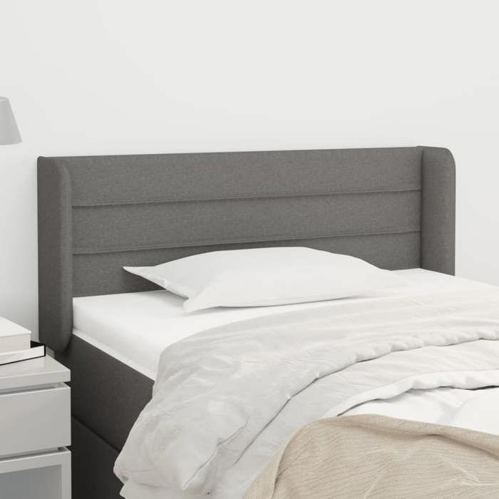 Maison Exclusive - Tête de lit avec oreilles Gris foncé 93x16x78/88 cm Tissu