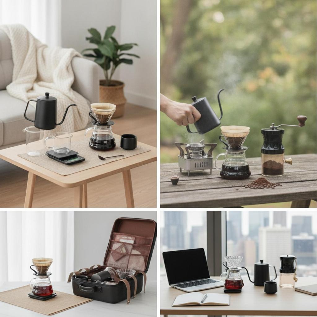 Coffee Kit with Carrying Case Hard-Shell Pour over Dripper Set