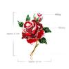 Alloy Rhinestone Brooch Luxury Enamel Fashion Rose-flower Brooches  Jewelry Accessories Gift