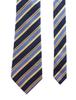 [Towergem] XL Men's Polyester Jacquard Stripe Tie, 160cm Extra Long Blue Golden Tie