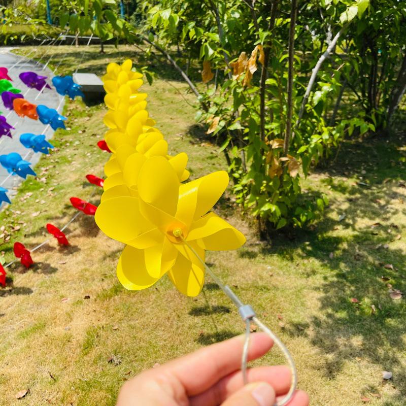Six-Petal Pinwheel with Steel Wire: Outdoor Hanging Decoration for Festivals, Buildings, Scenic Spots, and Homestays