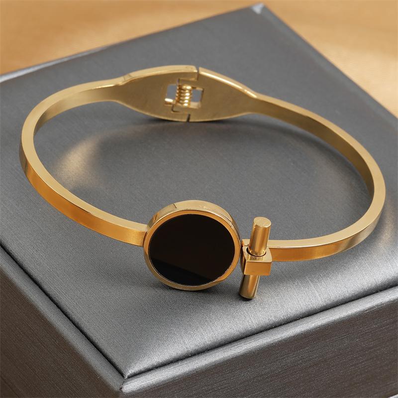 Fashion Titanium Steel Rose Gold Color Bracelet Bangles for Women Exquisite Birthday Anniversary Zircon Gifts