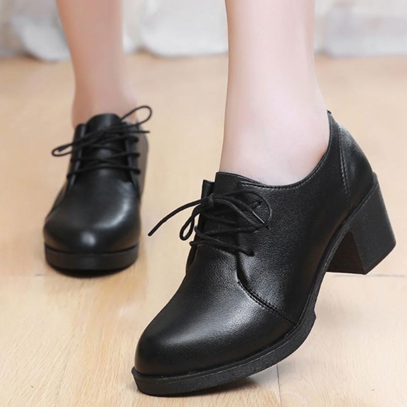 

Весенне-осенние женские сексуальные туфли-лодочки с круглым носком, банкетные, на толстом каблуке, однотонные, с ремешками, повседневные, элегантные и удобные 34EU/CN35 чёрный