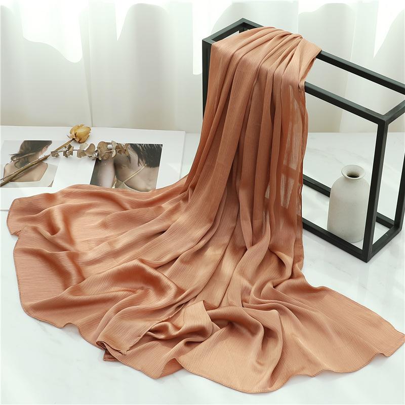 Headscarf Solid color silk scarf Basic versatile scarf Women's smooth crepe travel scarf Xizang travel shawl