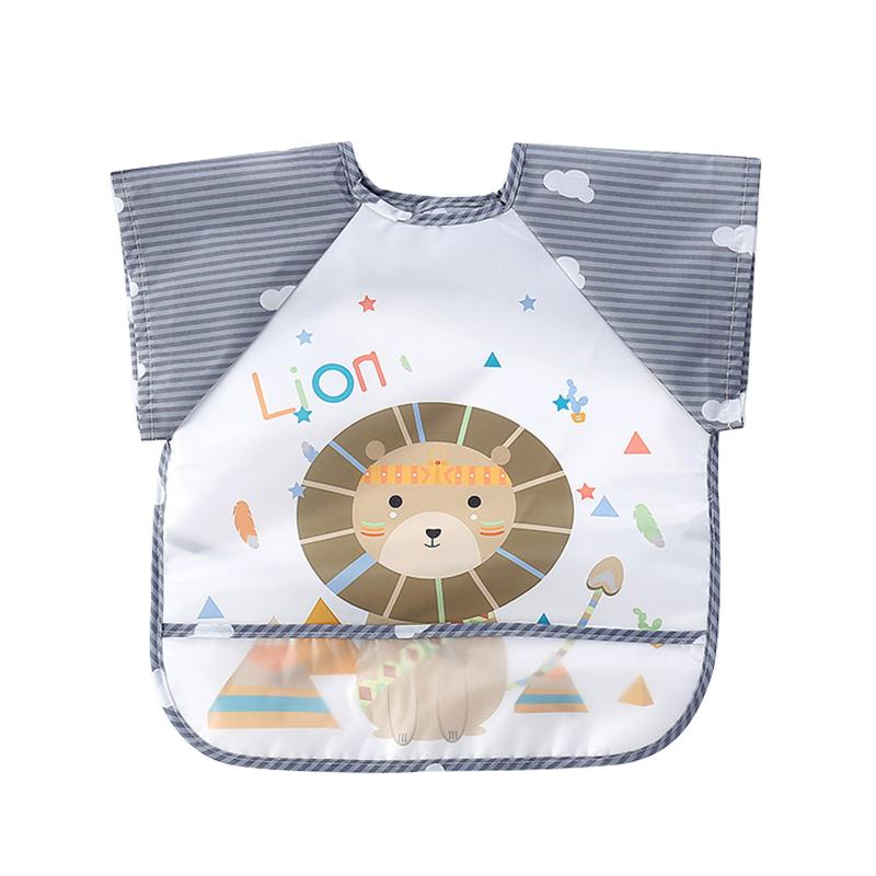 Cute Baby Bibs Toddler Baberos Bavoir Waterproof Long Sleeve Apron Cartoon Animals Children Feeding Smock Bib Baby Stuff 0-3Y