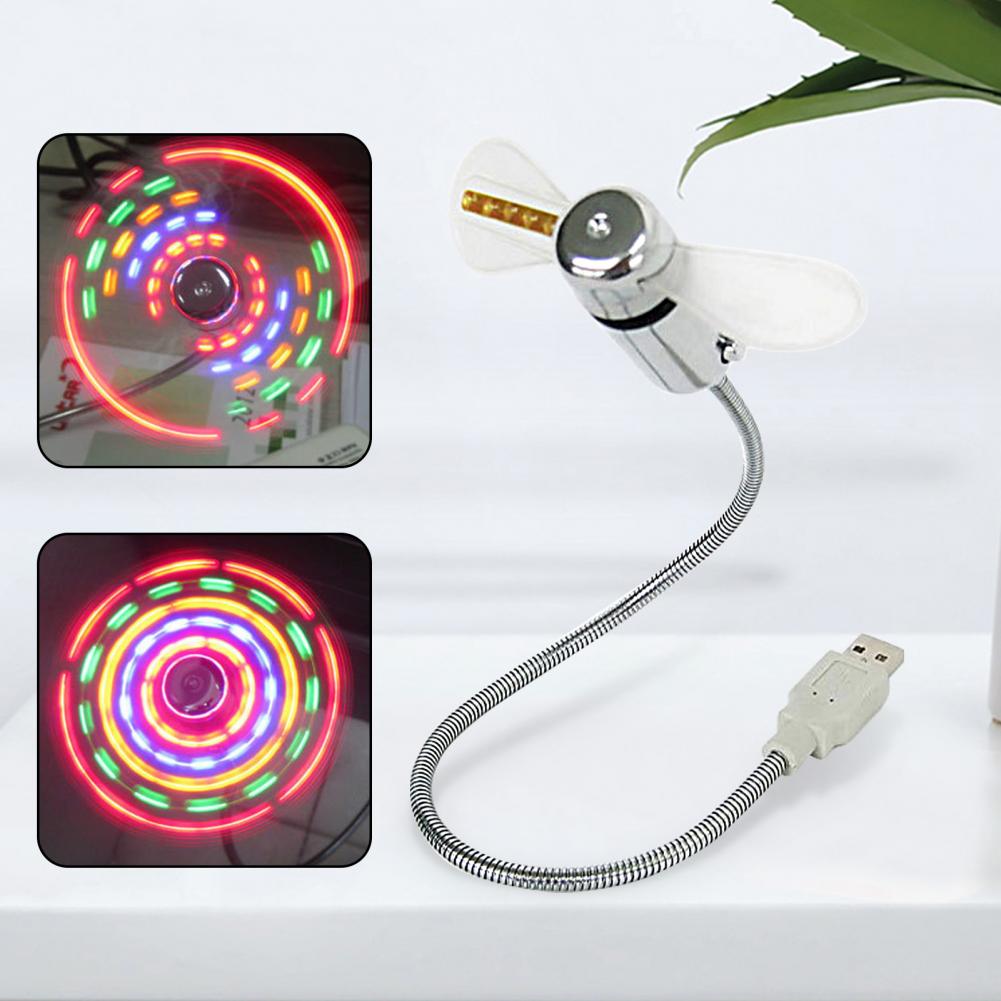 USB Design Desktop Fan Adjustable ABS Energy-saving Luminous Cooling Fan for Dormitory