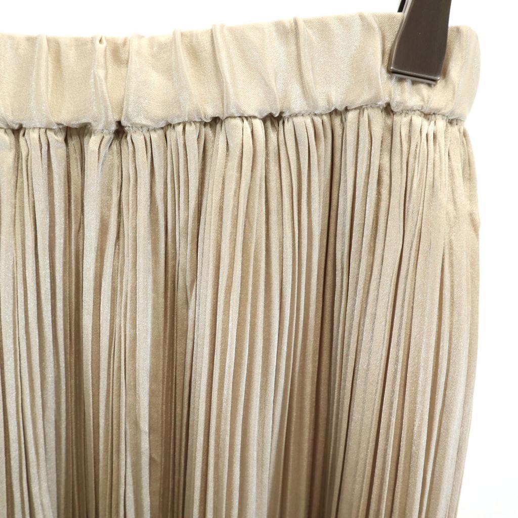 PARIGOT made in Japan Maxi length Pleated skirt F gold Waist rubber Women Used