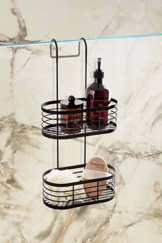 Awd Interior 1993 Shower Shelf, Black, Double, Hanging, 1 Pc