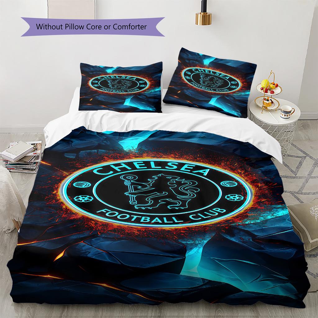 Chelsea logo Pattern Bedding Quilt Set Quilt Cover Pillowcase Home Decoration Birthday Gift (1 * duvet cover + 2 * pillowcase, without core)