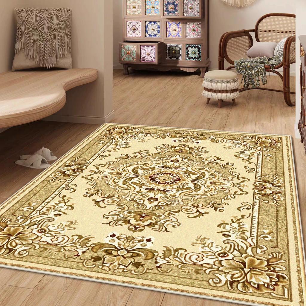 Retro American Style Lounge Rug Soft Fluffy Carpet Living Room Rugs Large Area Antiskid Floor Mats Bedside Bedroom Brown Carpets