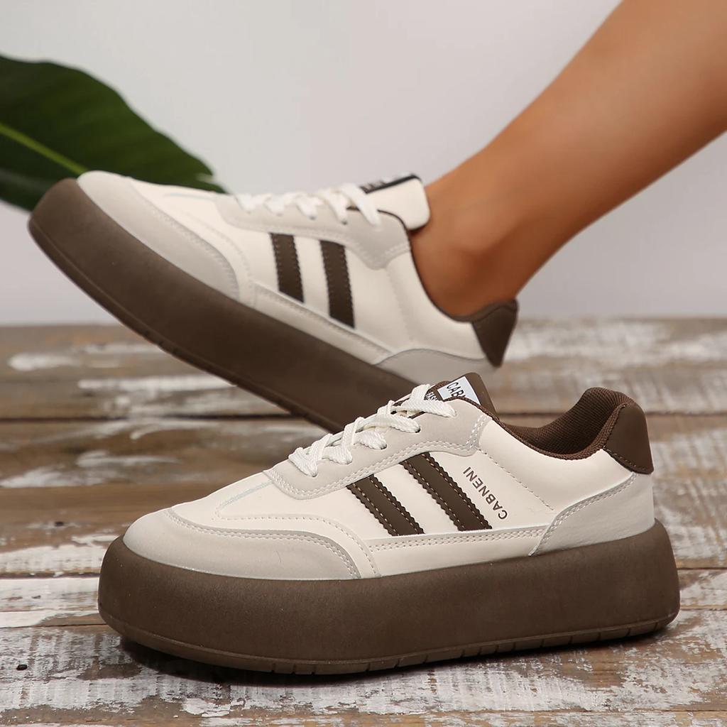 Sneakers da Donna Primavera Autunno Suola Spessa Casual Scarpe da Skate Donna Suola Morbida Interno Rialzo Scarpe da Allenamento Da Donna