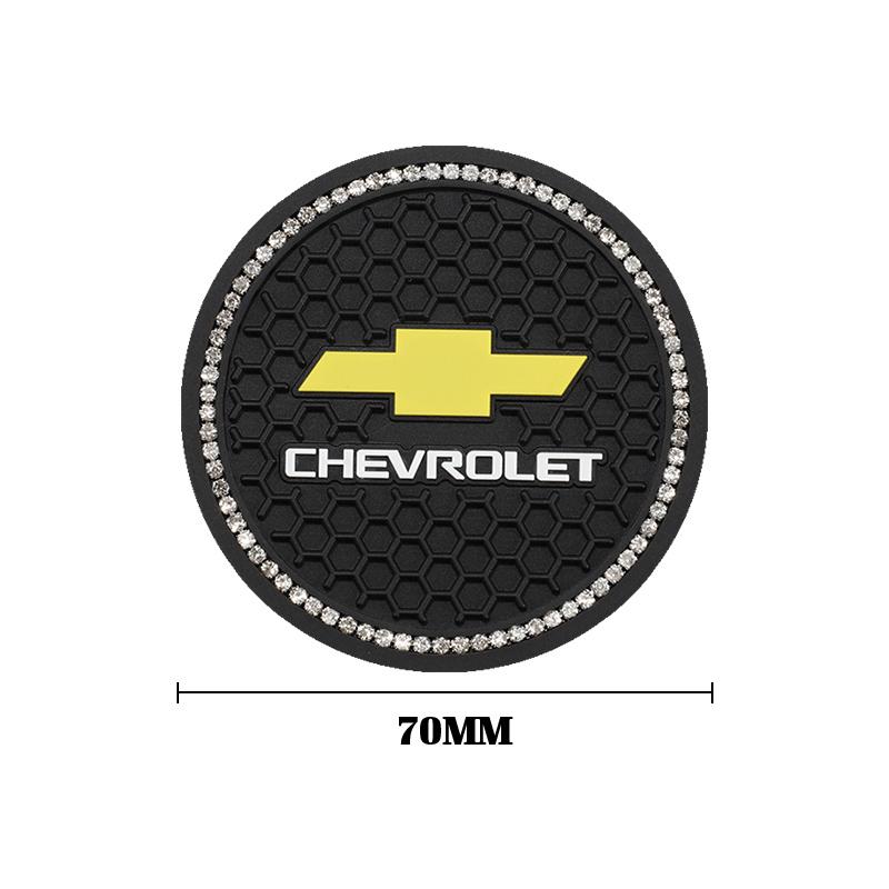 2Pcs Silicone Car Cup Mat Anti Noise Coaster Accessories For Chevrolet Spark Captiva Cruze Malibu Equinox Trax Camaro Blazer