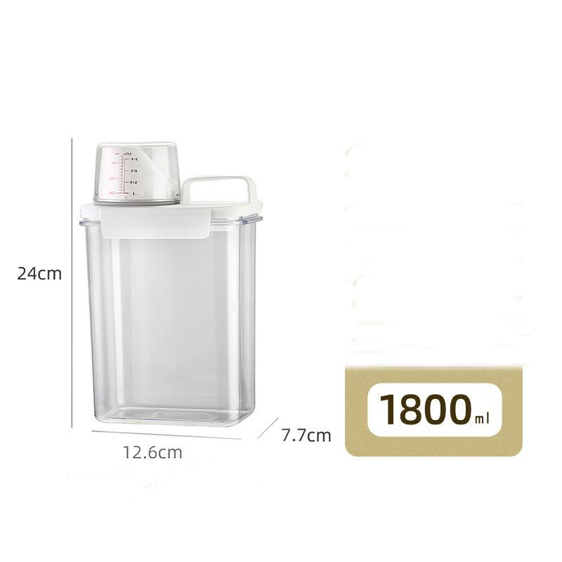 1100/1800/2300 ml nachfüllbarer Waschmittelspender, leerer Tank für Pulverweichmacher, Bleichmittel, Vorratsbehälter mit Etiketten