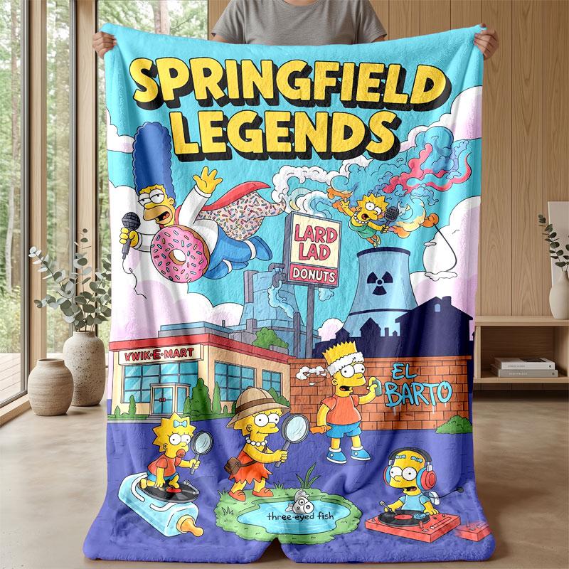 Soft Flannel Blanket Lightweight Cozy Bedroom Living Room CoverThe Simpsons