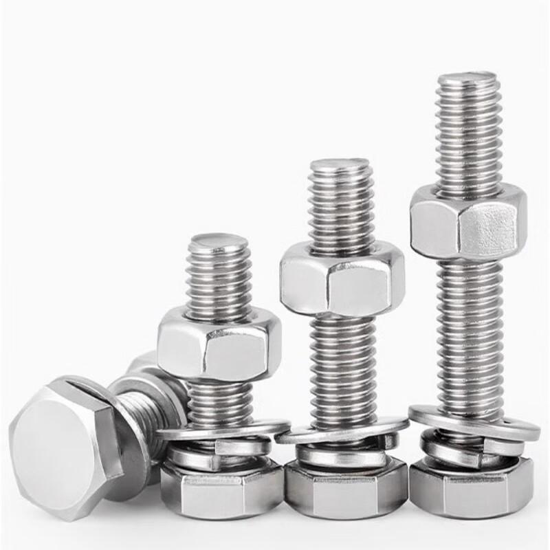 304 Stainless Steel Hex Head Bolt, Nut, & Washer Set