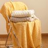 Cozy Corn Knit Throw Blanket with Tassels, Contemporary Style, All-Season Multipurpose Shawl, Bed, Nap, Car, Air Conditioning Blanket, Versatile