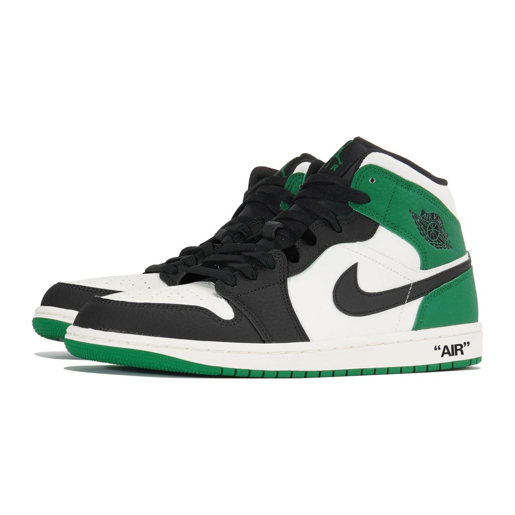 Jordan Air Jordan 1 Slip Resistant Slip Resistant Mid top Vintage Basketball Shoes Men's White Green 852542-301(Team210-)