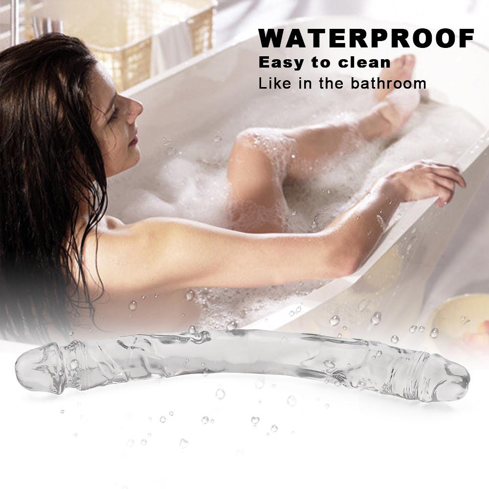 Weiche Dildo Doppel Realistische Lesben Vaginal Anal Butt Plug Gefälschte Penis Sex Spielzeug für Frauen Paare Homosexuell Erwachsene Produkte Shop