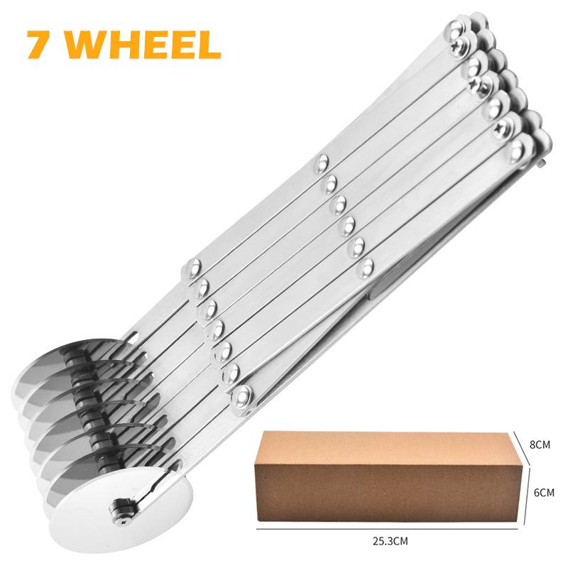 3/5/7 Wheel Cutter Dough Divider Knife Flexible Stainless Steel Roller Blade Pizza Pastry Peeler Stainless Steel Baking Pan Tool