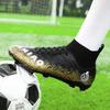 33-46 Men's High-top Football Shoes Are Laid-up Large-scale Children's Artificial Lawn AG Long Nail Football Boots Training Black Sneakers