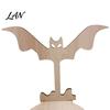 Small Tealight Display Halloween Wooden Candle Holder, Silhouette Ghost/Bat/Scarecrow/Bat Ghost Decor Holder for Home Table Fireplace Black Cat Base