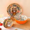 Handle Cartoon Ceramic Bowl, Two Ear Baking Tray, Noodle Bowl, Salad, Dessert, Appetizer, Family Breakfast Bowl,kitchen Utensils