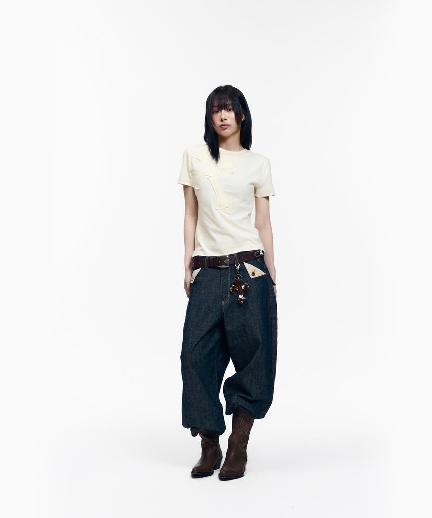 AAKAM Big Patch Cros2 Half Top (Butter)