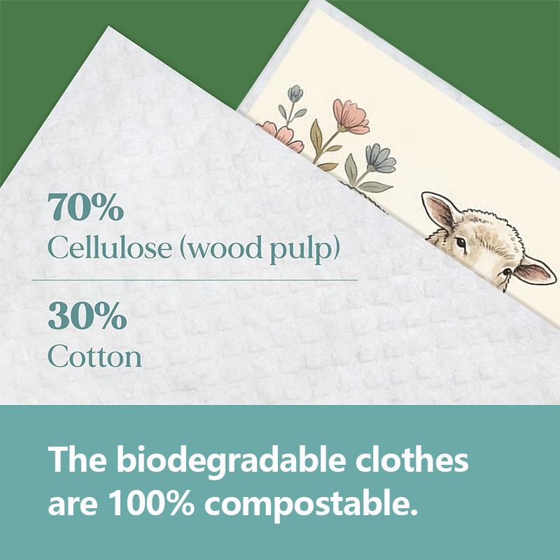 6PCS Kitchen Dishcloths Reusable Cleaning Dish Towels Absorbent Lint Free Cloth Washable Duster Rags Tea Towels Sheep Pattern Dishcloth