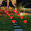 Solar Powered 5pcs Heart-Shaped Garden Lights Waterproof Outdoor Light Stake Lamps  Garden Lights Valentine'S Day Decorations