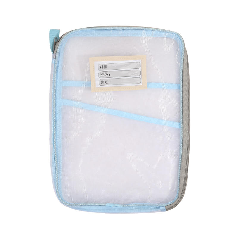 A4 Stationery Storage Bag Double-layer Mesh Zipper Bag Large Capacity Organizer Folders School Office Supplies Stationary Bag