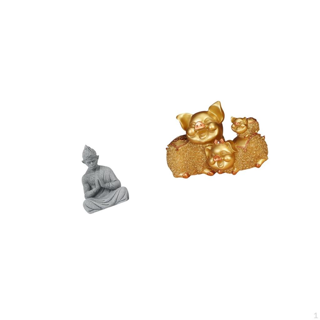 Buddha And Resin Sculpture Collectible Miniature Figurine for Modern Hotel Patio Bookshelf Entrance