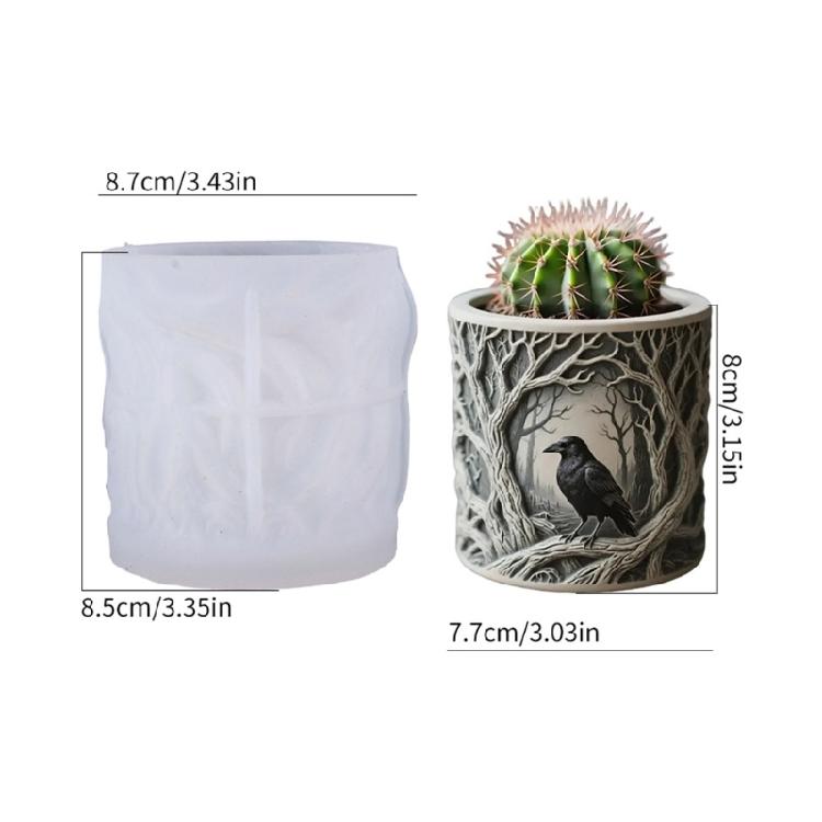 Crow Silicone Mold Resin Crafts Moulds Planter Flexible Reusable Mold for Creating Unique Decorative Items and Gifts