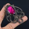 Pink Flash Labradorite 999 Copper Wire Wrapped Jewelry, Handmade Beauteous Gemstone Jewelry Pendant For Women