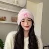 Keep Warm Knitted Pullover Hat Solid Color Ear Protection Cap Fashion Bow Beanies  Girls