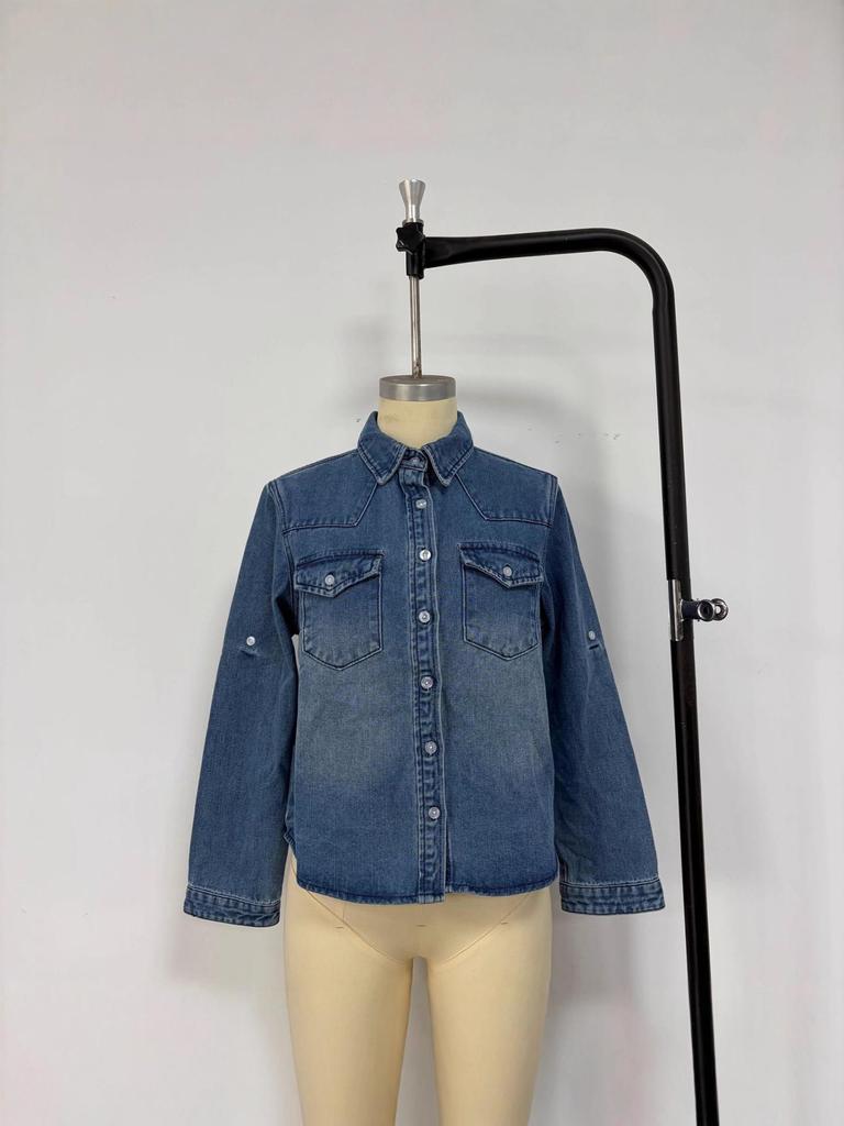 Women's Loose Casual Denim Shirt - European and American Style