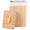 Kosz Łazienkowy Pojemnik Na Pranie Odzież Bieliznę Bambusowy Drewniany 70L