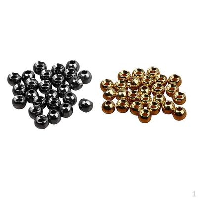 50pcs Fly Tying Beads Slotted Tungsten Fishing Tools 4.0mm